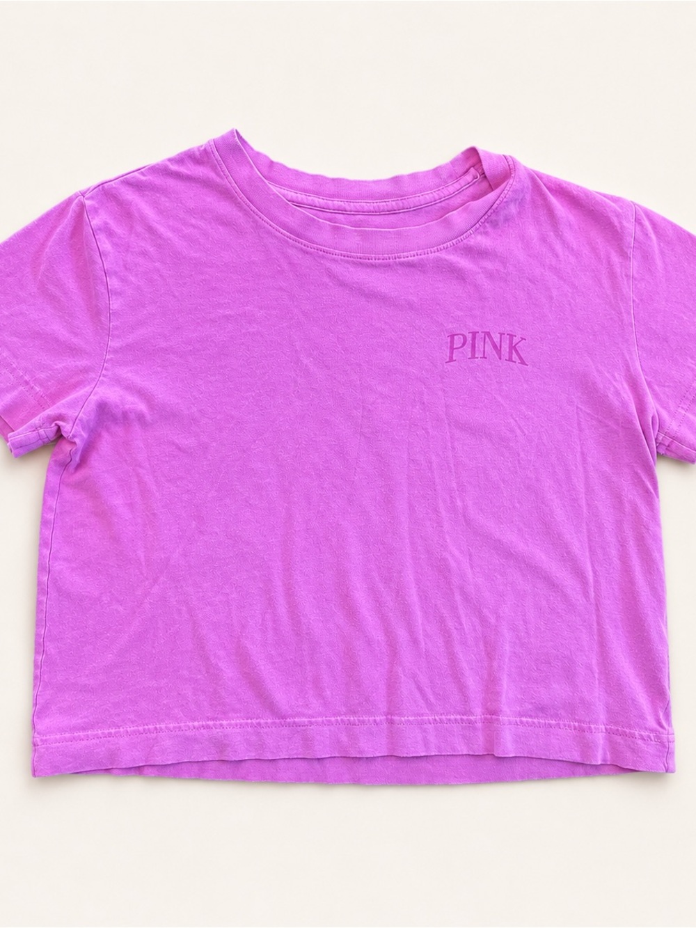 PINK Victoria's Secret Girls' Short Sleeve Tee in Vibrant Magenta - Picture 1 of 4